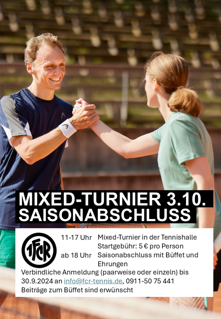 Plakat mit Informationen zum Mixed-Turnier am 3. Oktober 2024